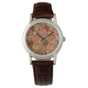 William Morris Chrysanthemums, Brown and Rust Watch