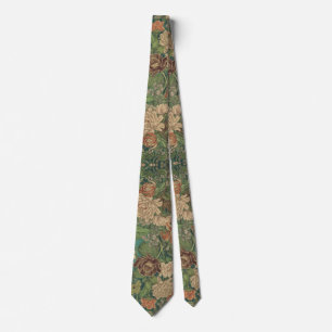 William Morris Chrysanthemums Floral Art Nouveau Tie