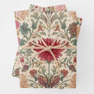  William Morris Chrysanthemums Floral Art Nouveau  Wrapping Paper Sheet