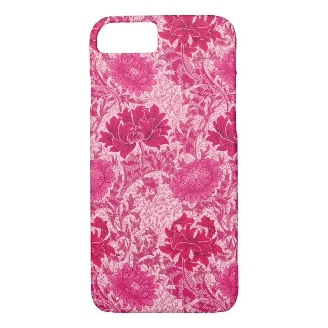 William Morris Chrysanthemums, Fuchsia Pink Case-Mate iPhone Case (Back)