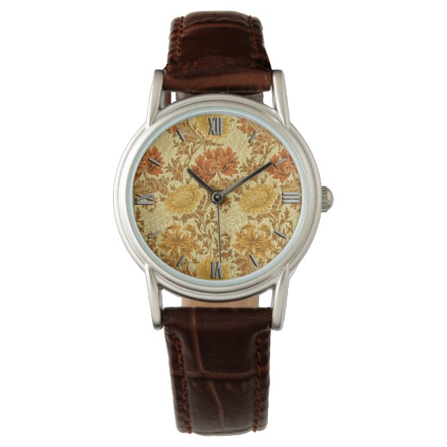 William Morris Chrysanthemums, Mustard Gold Watch (Front)