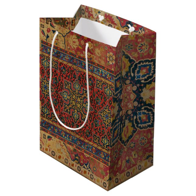 William Morris Classic Carpet Art Print Design Medium Gift Bag (Back Angled)