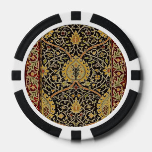 William Morris Classic Carpet Art Print Design Poker Chips