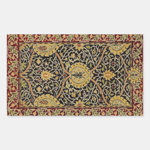 William Morris Classic Carpet Art Print Design Rectangular Sticker