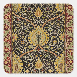 William Morris Classic Carpet Art Print Design Square Sticker