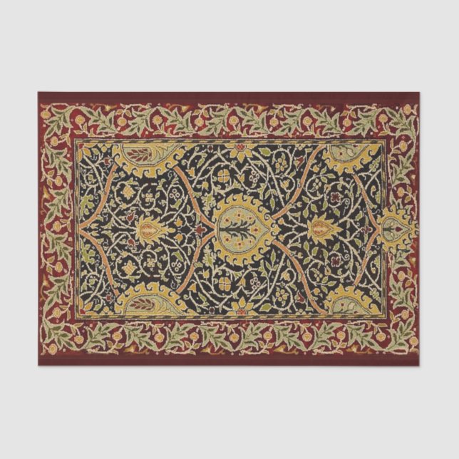 William Morris Classic Carpet Art Print Design Tissue Paper (Front)