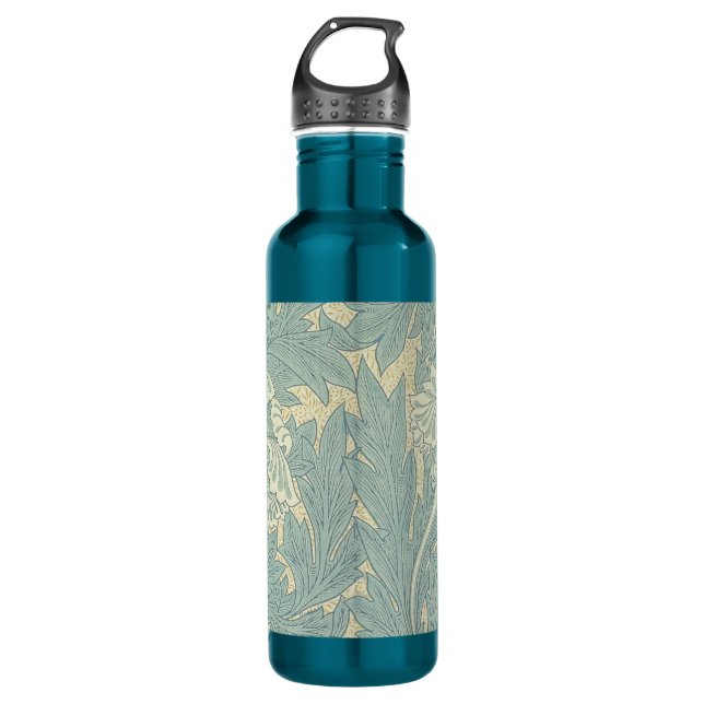 William Morris Classic Tulip Blue Floral 710 Ml Water Bottle (Front)