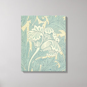 William Morris Classic Tulip Blue Floral Canvas Print