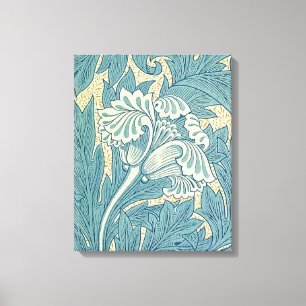 William Morris Classic Tulip Blue Floral Canvas Print
