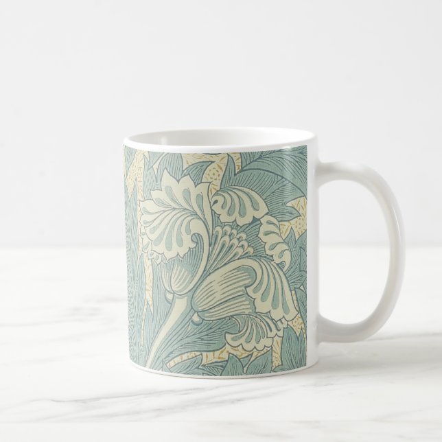 William Morris Classic Tulip Blue Floral Coffee Mug (Right)