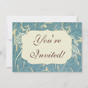 William Morris Classic Tulip Blue Floral Invitation