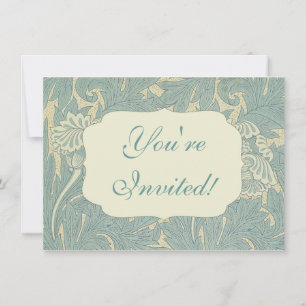 William Morris Classic Tulip Blue Floral Invitation