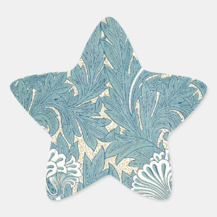 William Morris Classic Tulip Blue Floral Star Sticker