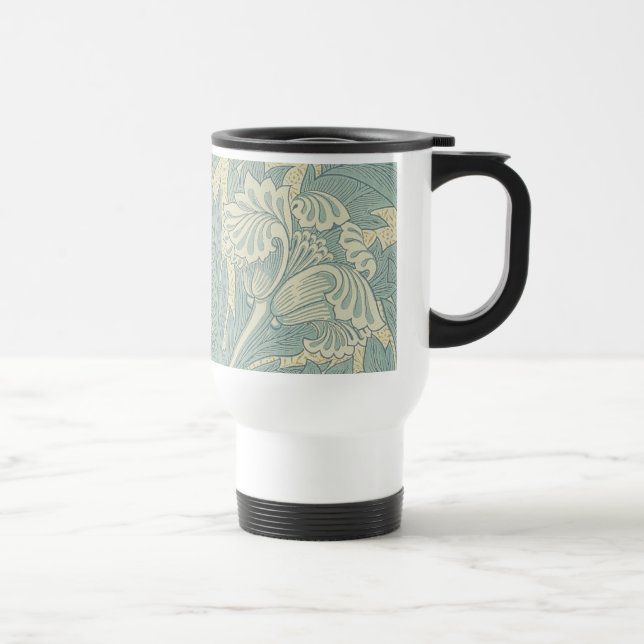 William Morris Classic Tulip Blue Floral Travel Mug (Right)