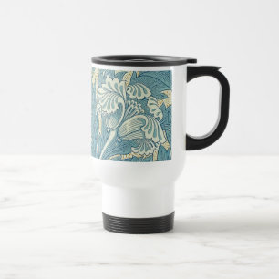 William Morris Classic Tulip Blue Floral Travel Mug
