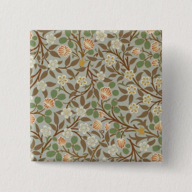 William Morris Clover Botanical Flower 15 Cm Square Badge (Front)