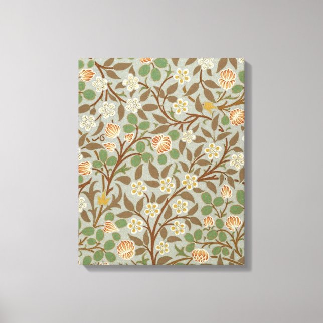William Morris Clover Botanical Flower Canvas Print (Front)