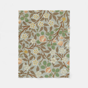 William Morris Clover Botanical Flower Fleece Blanket