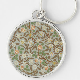 William Morris Clover Botanical Flower Key Ring