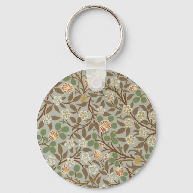 William Morris Clover Botanical Flower Key Ring (Front)
