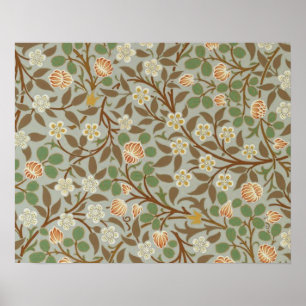 William Morris Clover Botanical Flower Poster