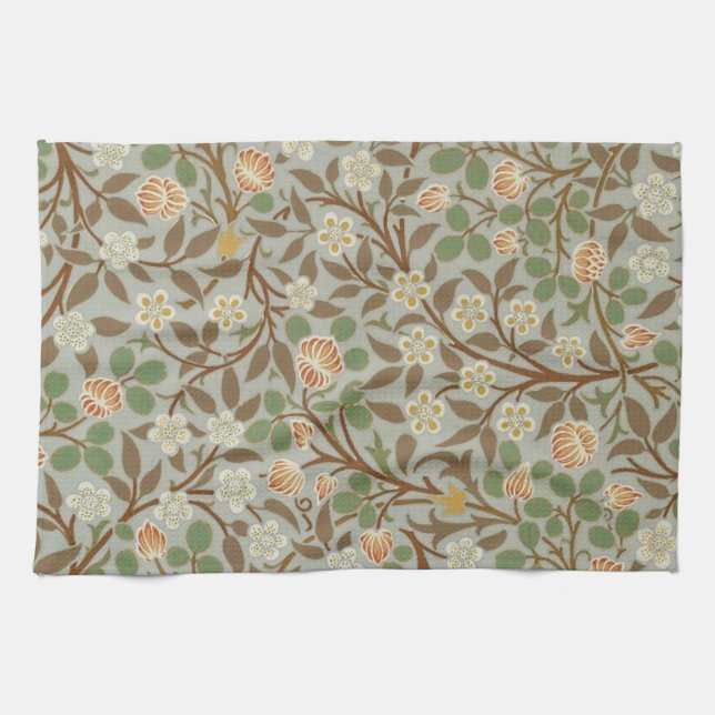 William Morris Clover Botanical Flower Tea Towel (Horizontal)