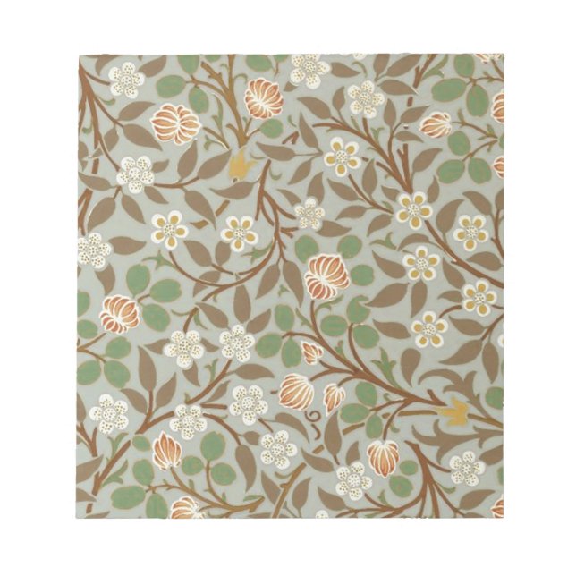 William Morris Clover Flower Art Pattern Notepad (Front)
