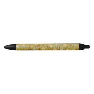 William Morris Clover Vintage Floral Art Black Ink Pen
