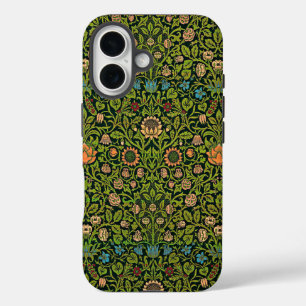William Morris - Columbine, dark green, iPhone 16 Case