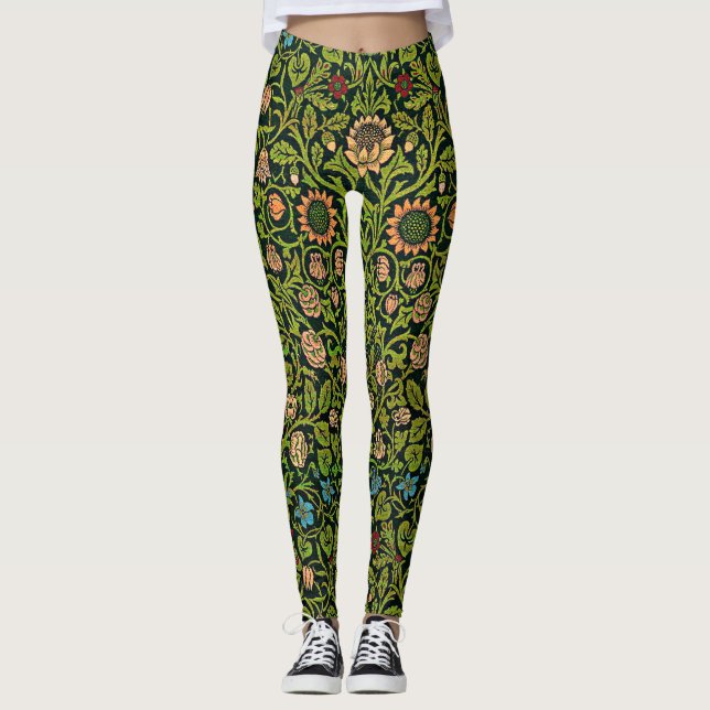 William Morris - Columbine, dark green, Case-Mate Leggings (Front)