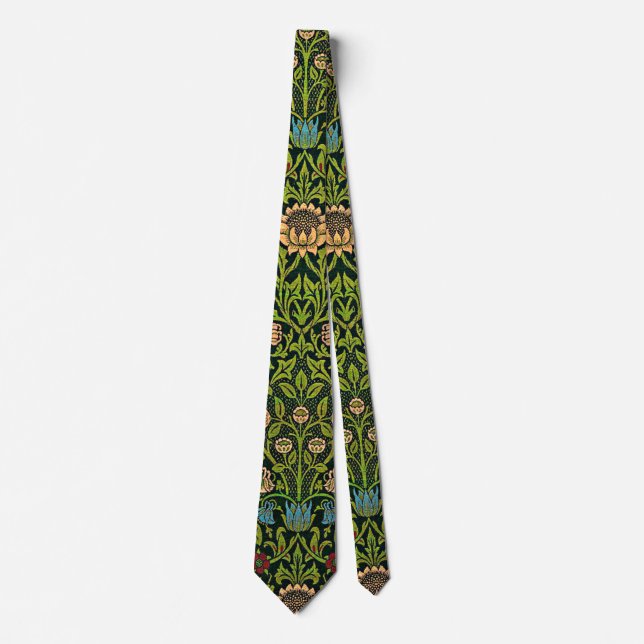 William Morris - Columbine, dark green, Case-Mate Tie (Front)