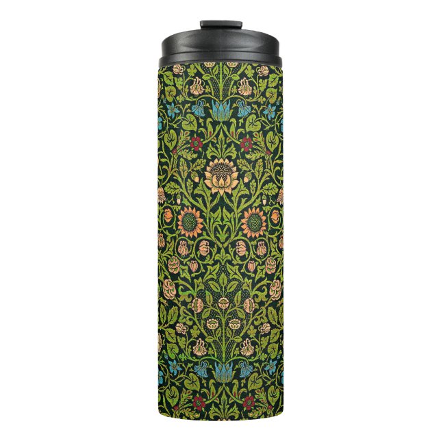 William Morris - Columbine, dark green, Thermal Tumbler (Front)