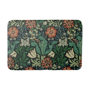 William Morris Compton Floral Art Nouveau Pattern Bath Mat