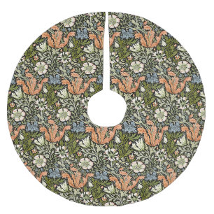 William Morris Compton Floral Art Nouveau Pattern Brushed Polyester Tree Skirt