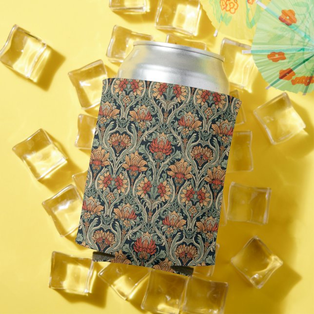 William Morris Compton Floral Art Nouveau Pattern Can Cooler (In Situ Summer)