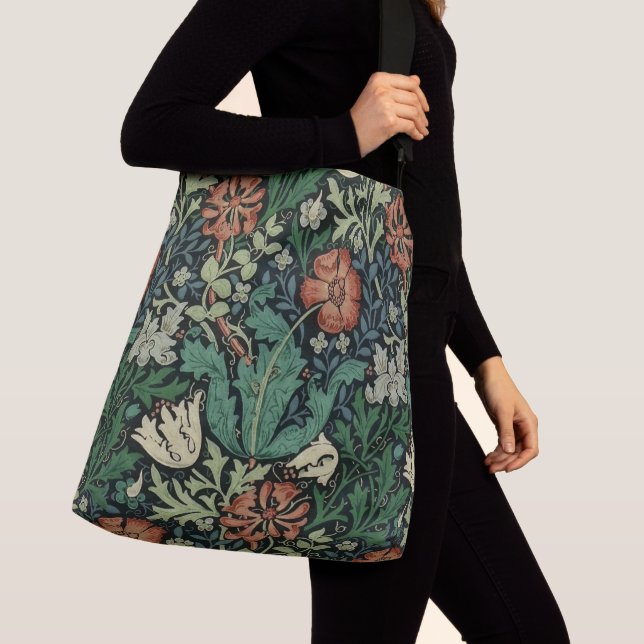 William Morris Compton Floral Art Nouveau Pattern Crossbody Bag (Close Up)