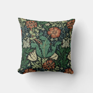 William Morris Compton Floral Art Nouveau Pattern Cushion