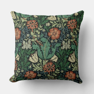 William Morris Compton Floral Art Nouveau Pattern Cushion