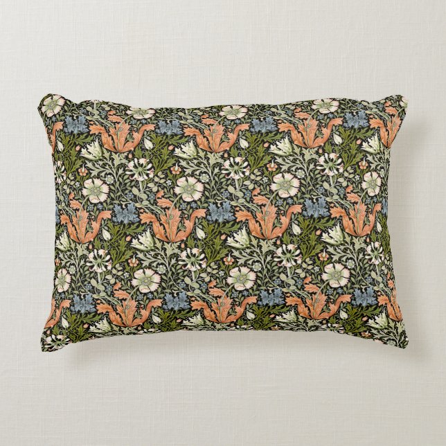 William Morris Compton Floral Art Nouveau Pattern Decorative Cushion (Front)