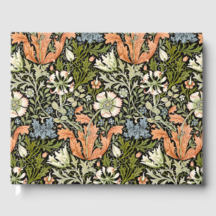 William Morris Compton Floral Art Nouveau Pattern Guest Book