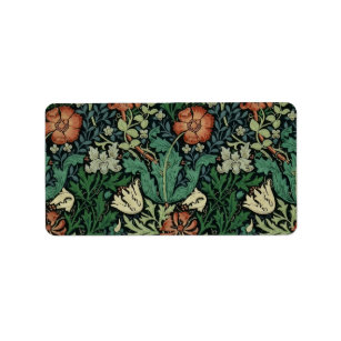 William Morris Compton Floral Art Nouveau Pattern Label