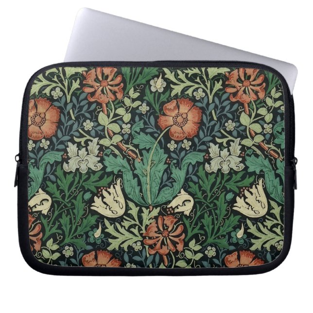 William Morris Compton Floral Art Nouveau Pattern Laptop Sleeve (Front)