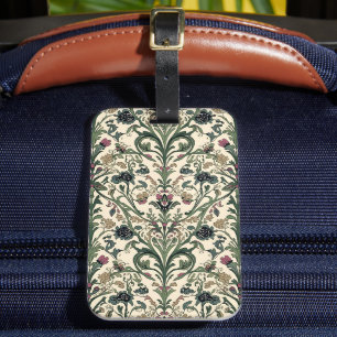 William Morris Compton Floral Art Nouveau Pattern Luggage Tag