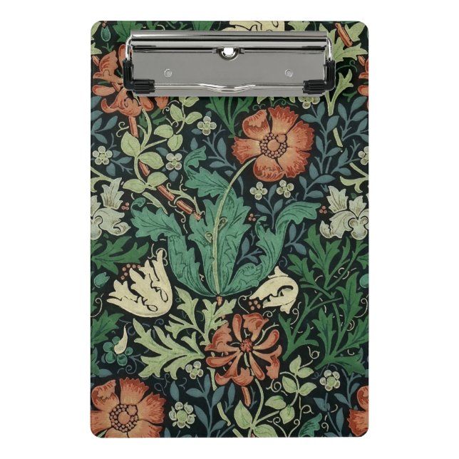 William Morris Compton Floral Art Nouveau Pattern Mini Clipboard (Front)