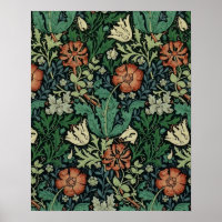 William Morris Compton Floral Art Nouveau Pattern