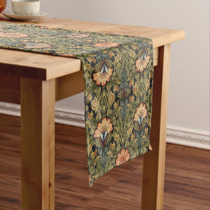 William Morris Compton Floral Art Nouveau Pattern Short Table Runner