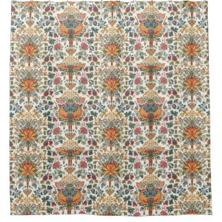William Morris Compton Floral Art Nouveau Pattern Shower Curtain