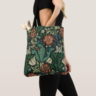 William Morris Compton Floral Art Nouveau Pattern Tote Bag