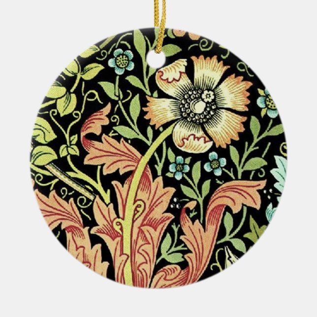 William Morris Compton Wallpaper Classic Ceramic Tree Decoration (Front)