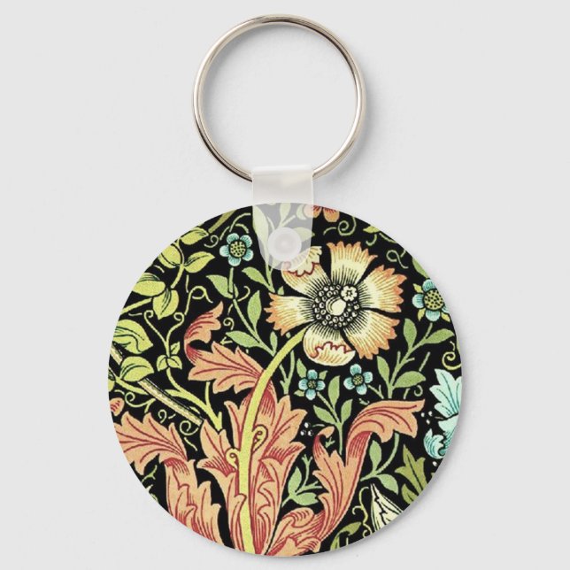 William Morris Compton Wallpaper Classic Key Ring (Front)